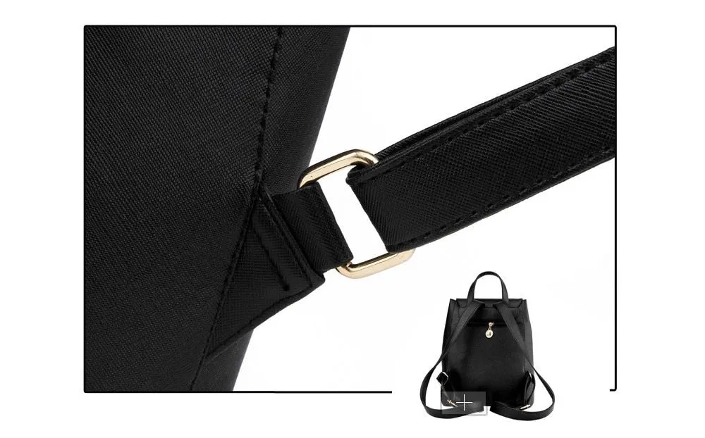 Preppy Style Hasp Closure Softback PU Bag For Girls