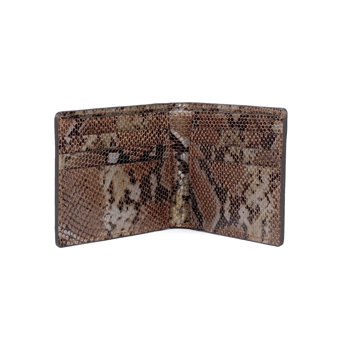 Python Snake Skin Textured Leather Bi-Fold Wallet