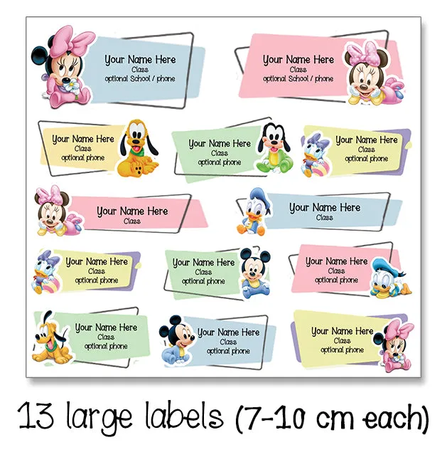 ""Baby Minnie" School labels packs