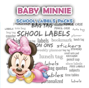 ""Baby Minnie" School labels packs