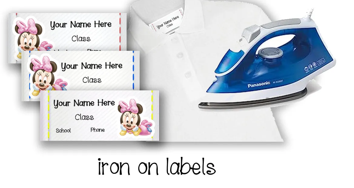 ""Baby Minnie" School labels packs