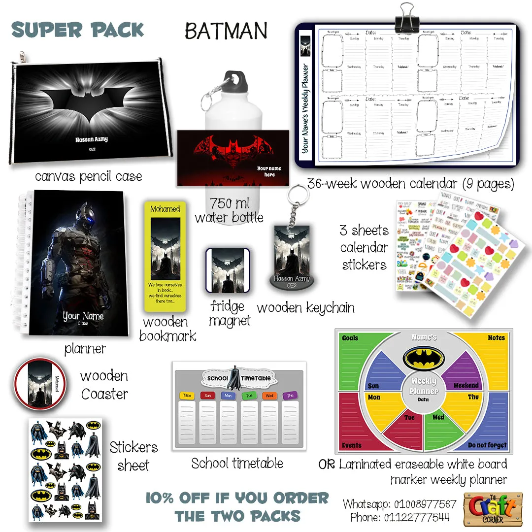 ""Batman" School labels packs