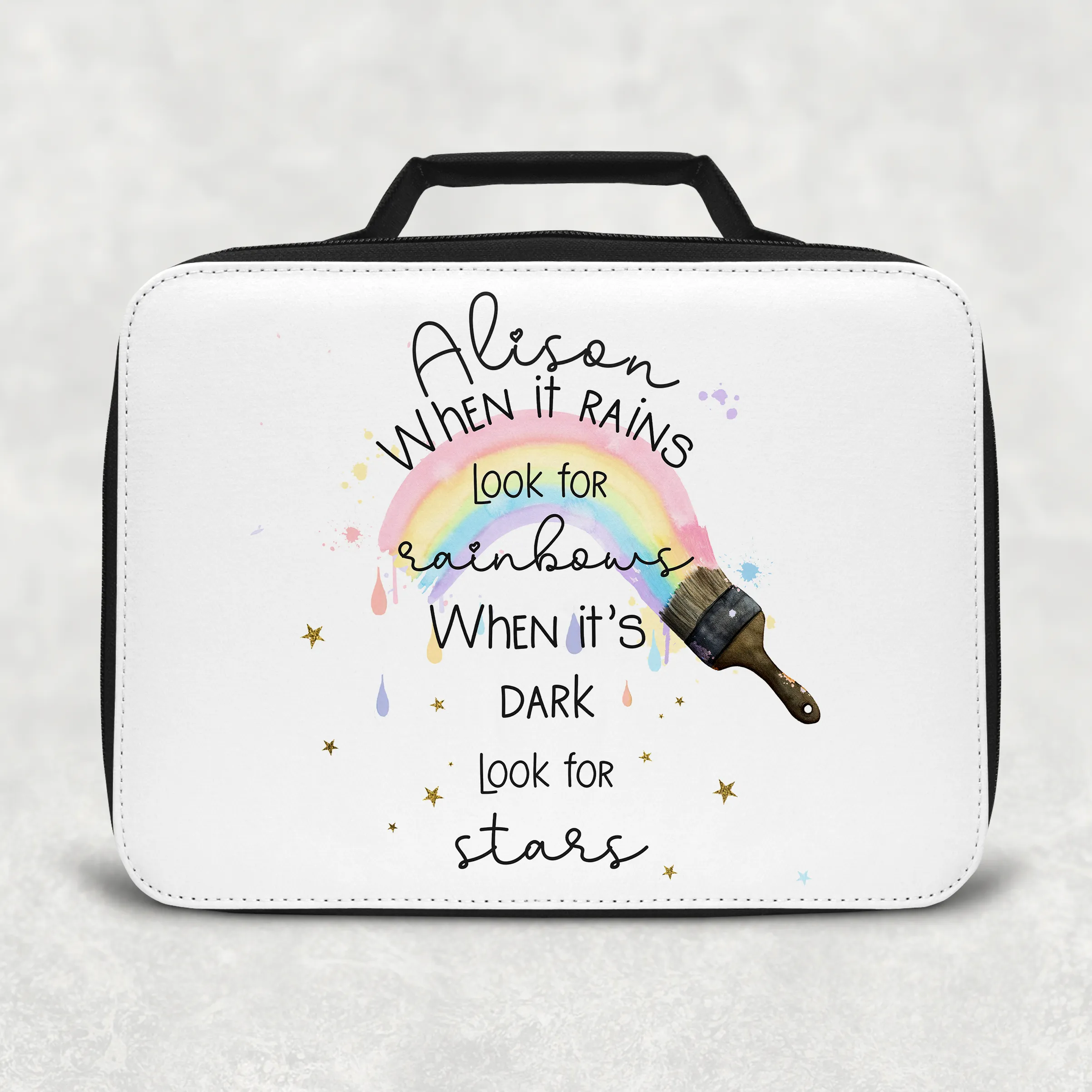 Rainbow Paintbrush Positivity Insulated Lunch Bag