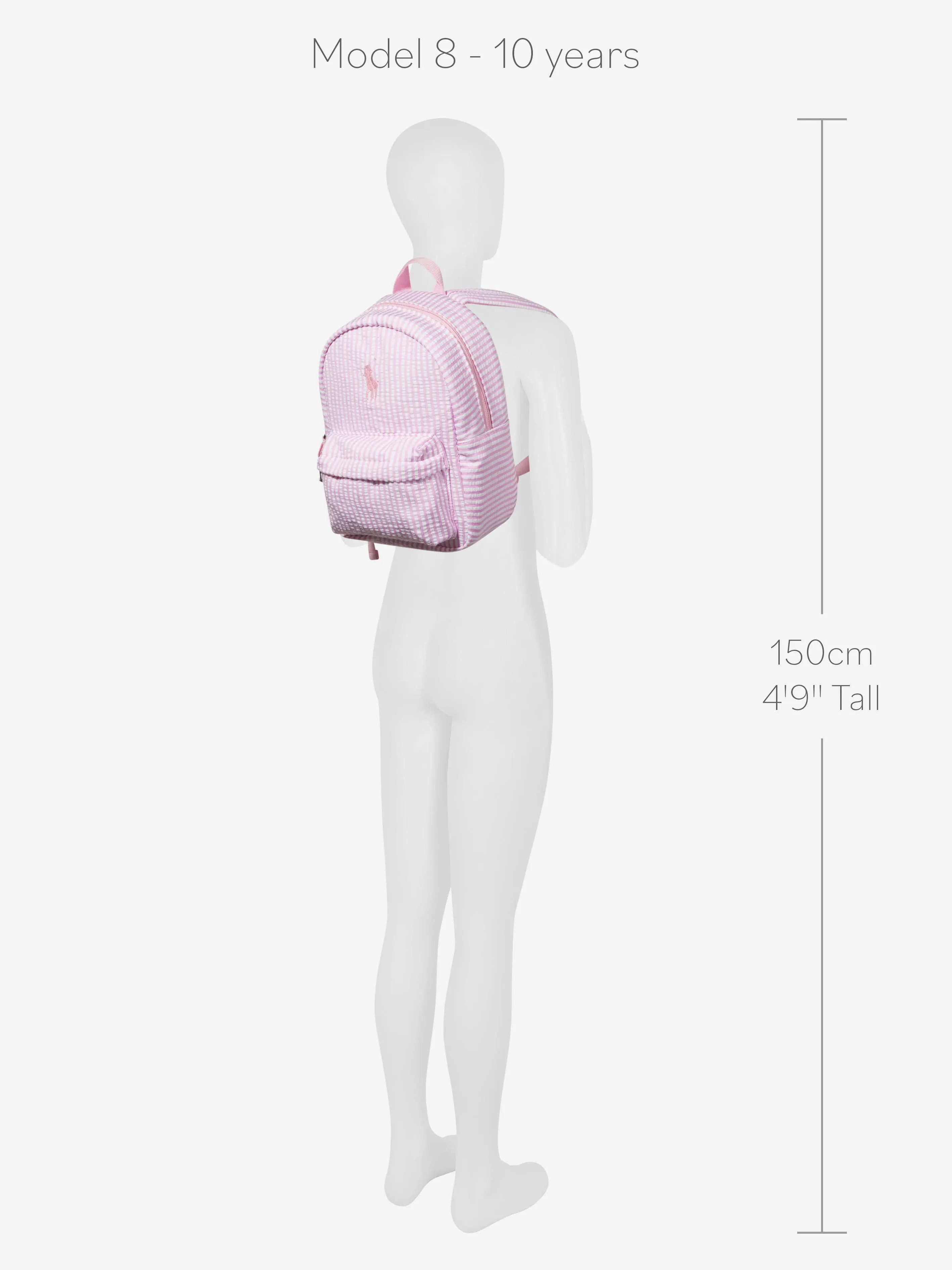 Ralph Lauren Girls Mini Seersucker Backpack in Pink