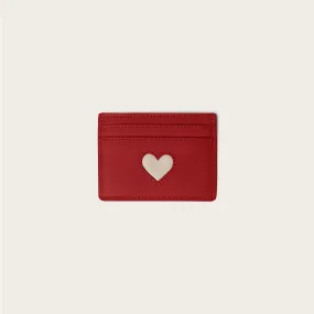 Red and Bone Heart Wallet