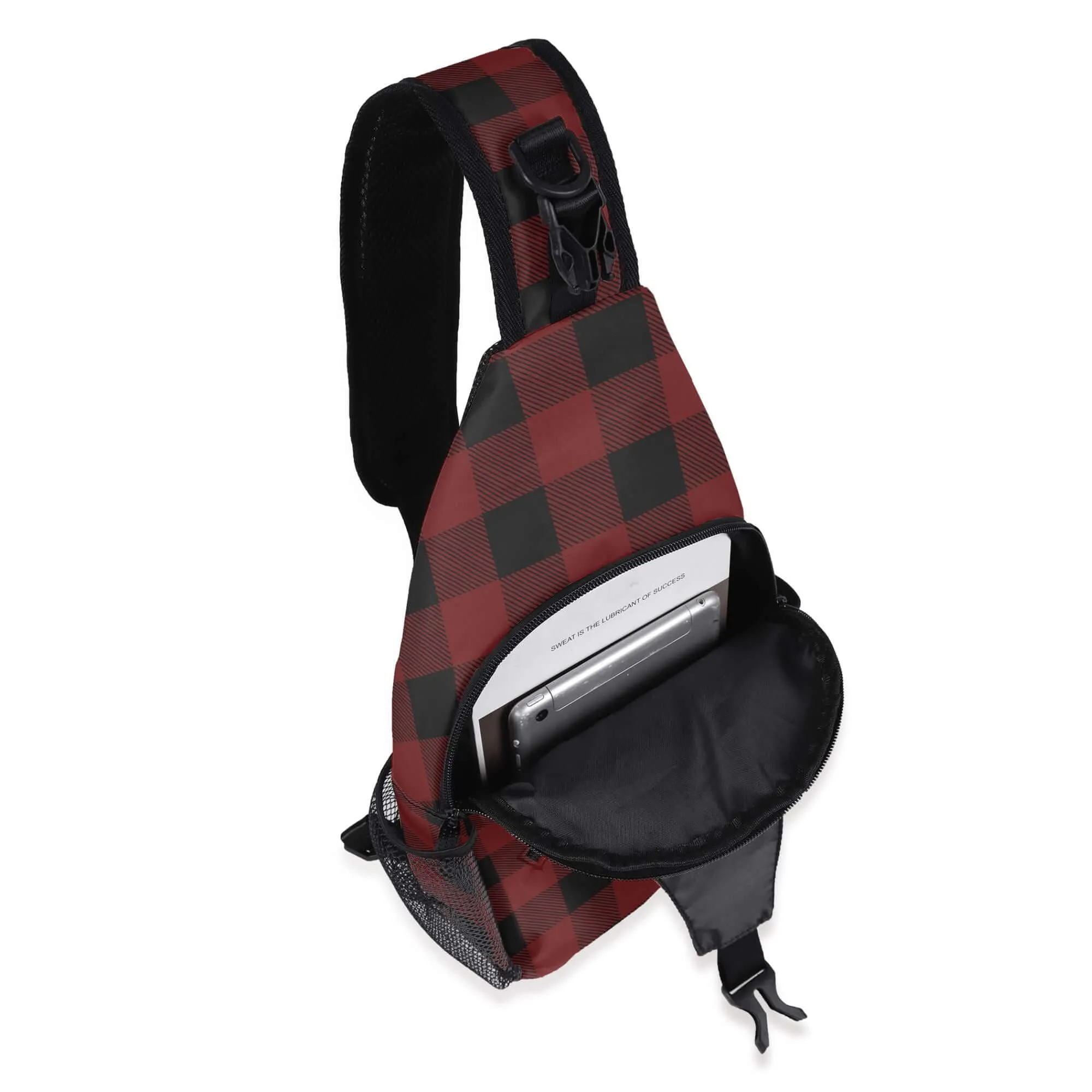 Red Buffalo Plaid Crossbody Bag