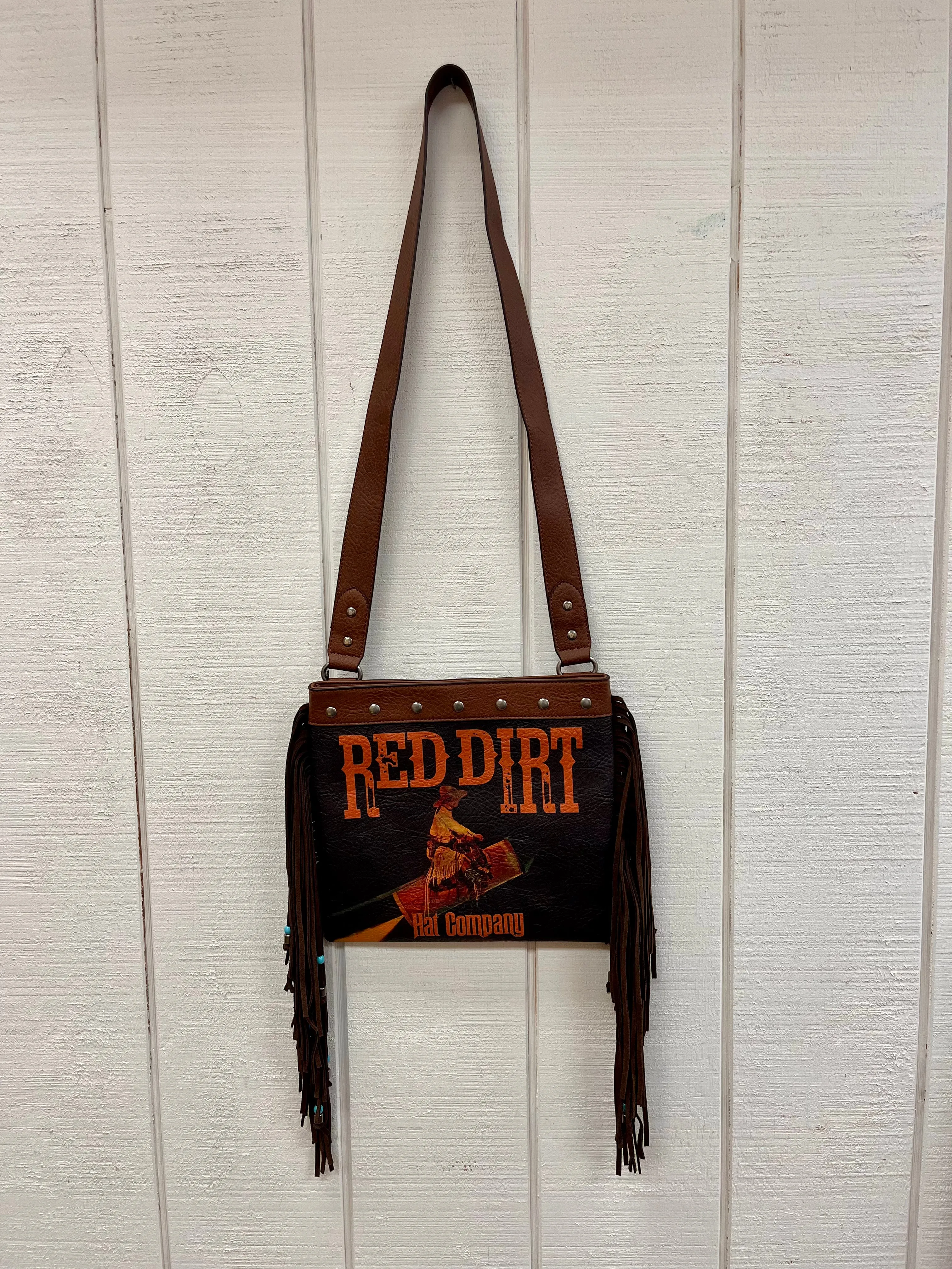 Red Dirt Hat Co Ladies Genuine Leather Rocket Cowgirl W/ Fringe Leather Concealed Carry Crossbody 24120948