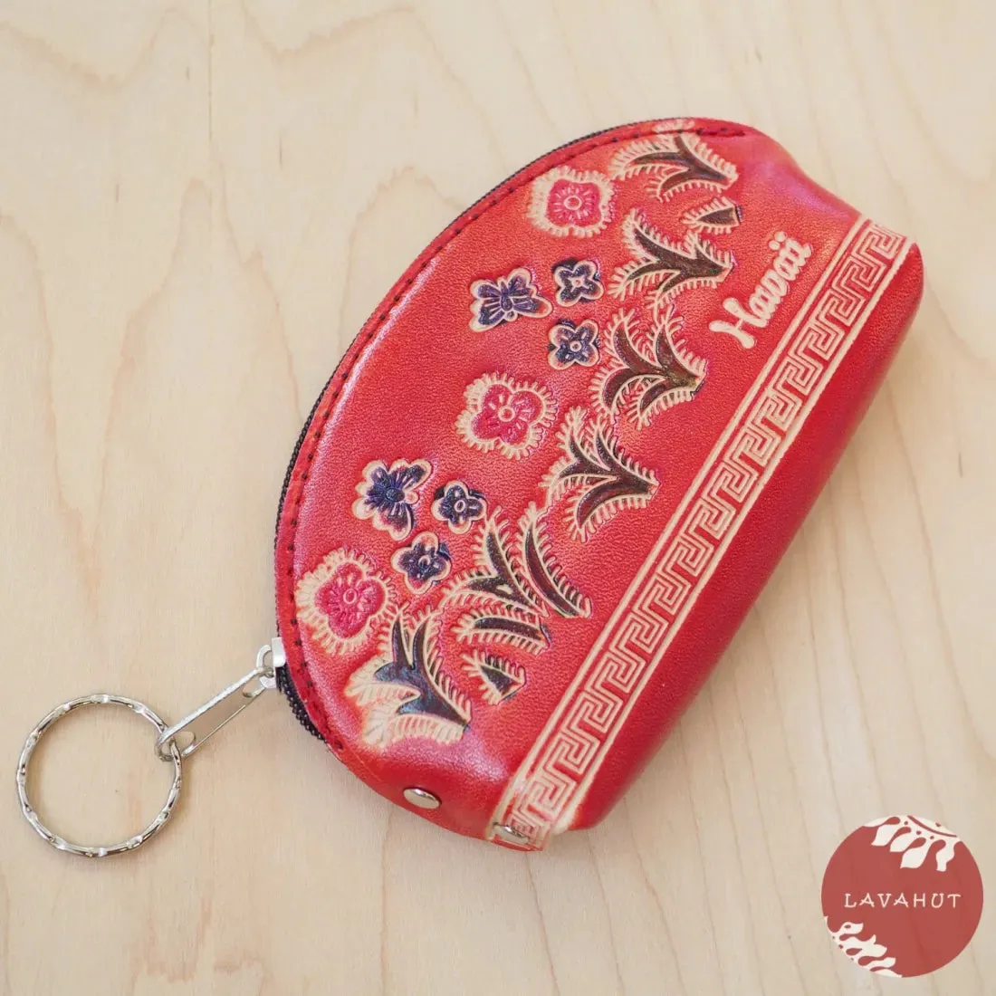 Red Half Moon Coin Purse   Keychain