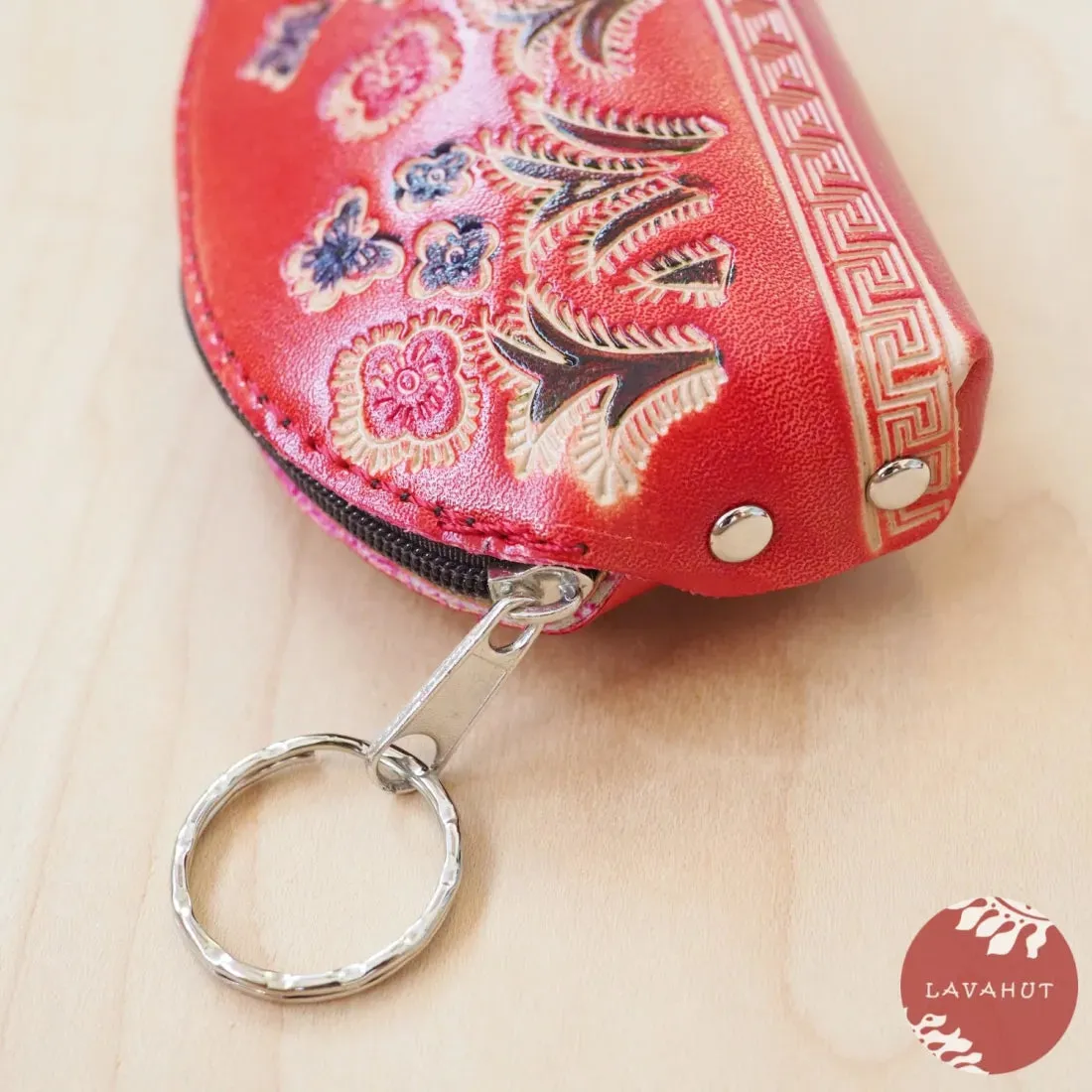 Red Half Moon Coin Purse   Keychain