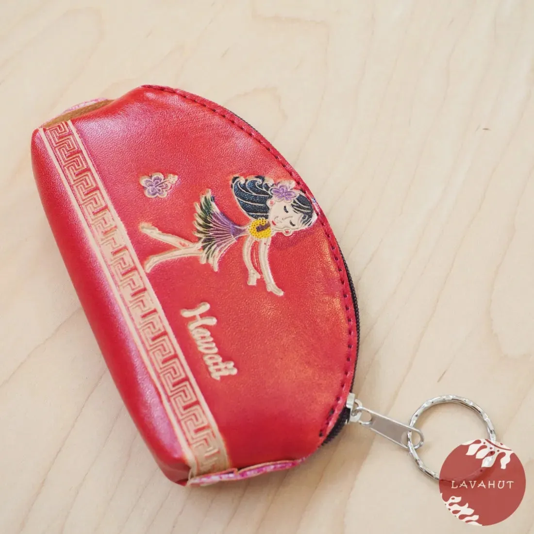 Red Half Moon Coin Purse   Keychain