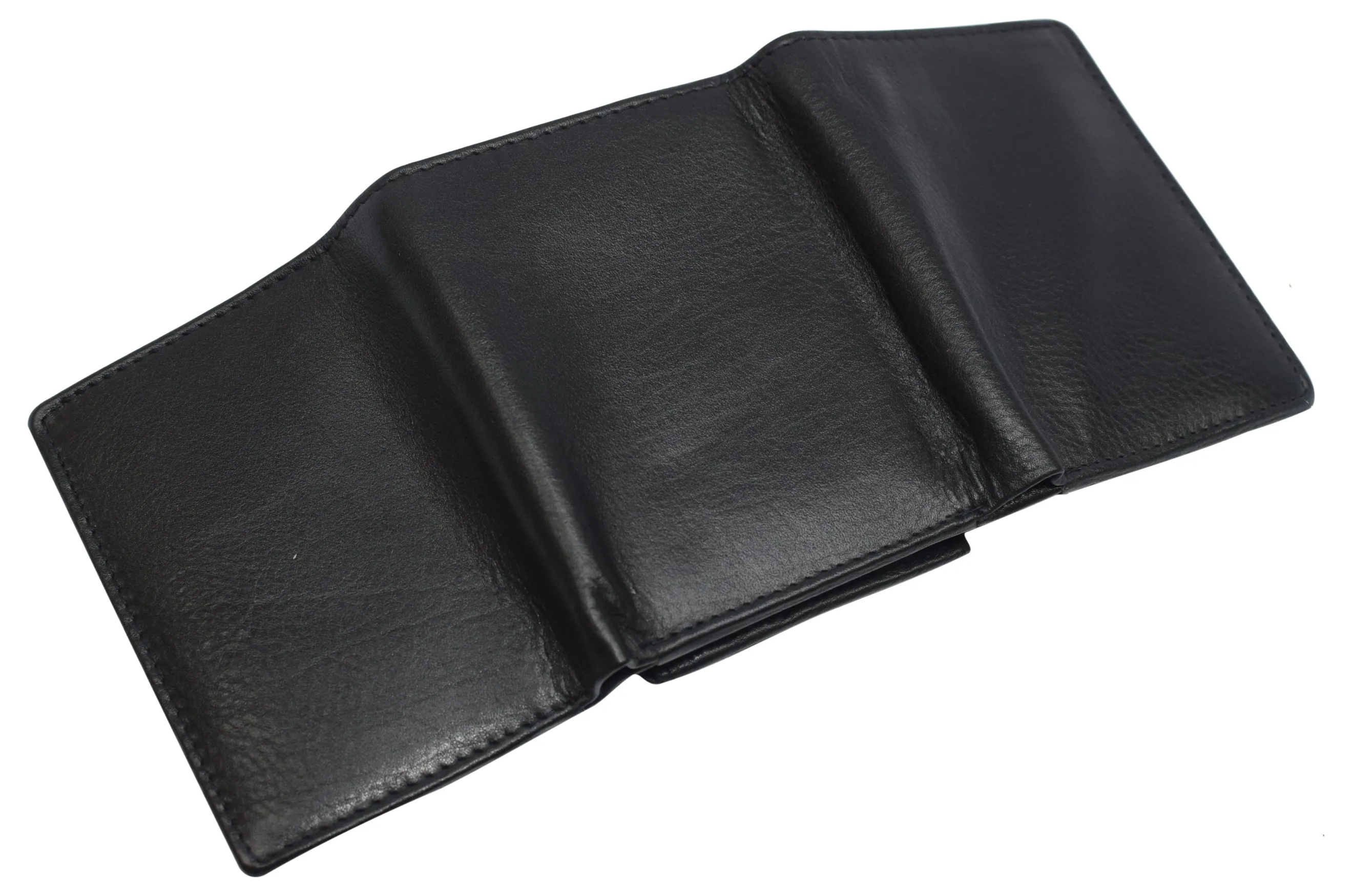 RFID Blocking Genuine Leather Trifold Classic Style Wallet 631107