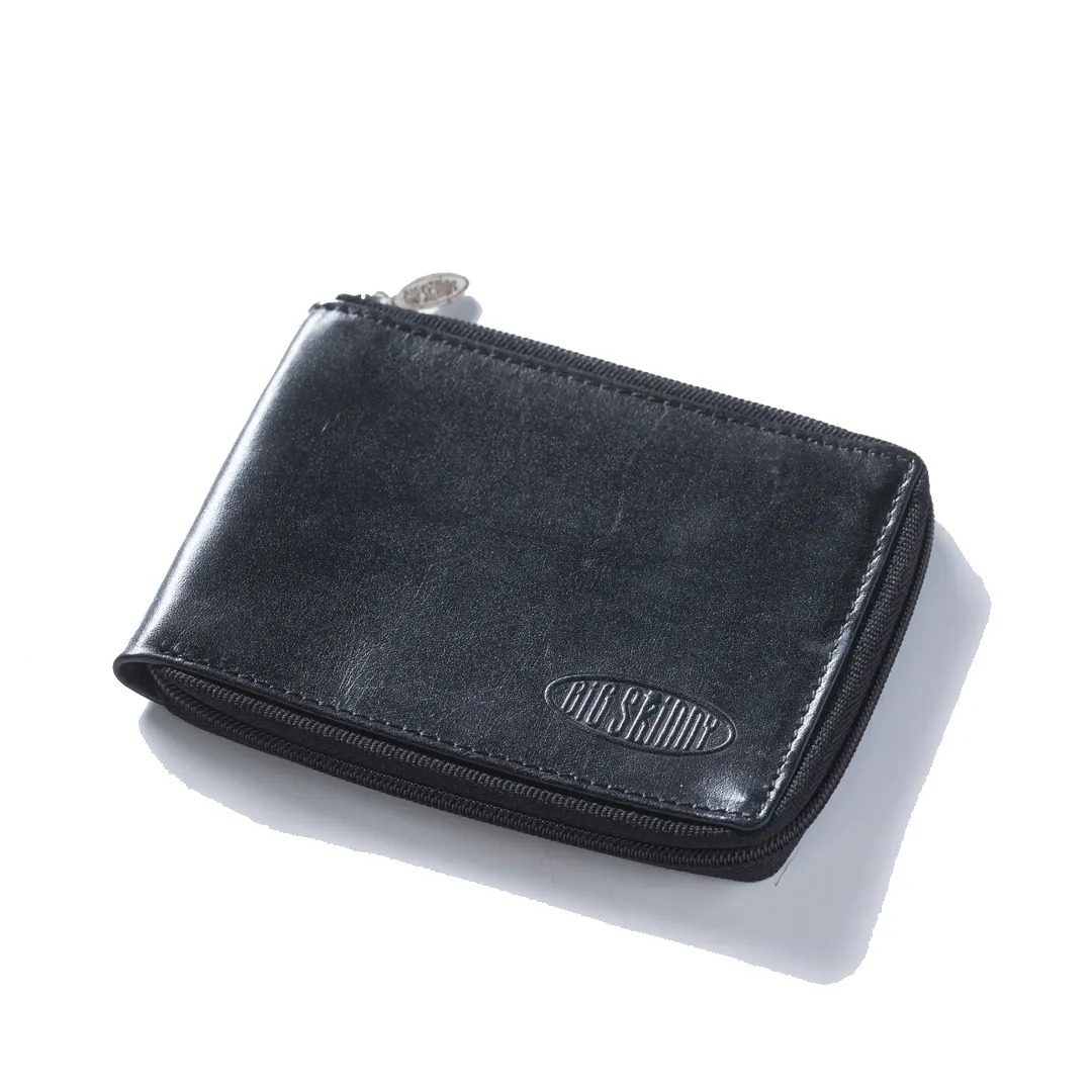 RFID Leather Zipfold Black