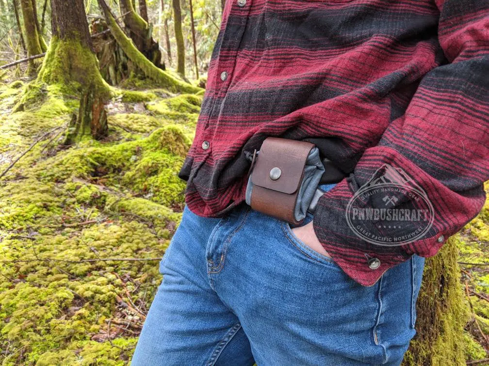 Rugged Waxed Canvas Foraging Bag, Hip Pouch by PNWBUSHCRAFT