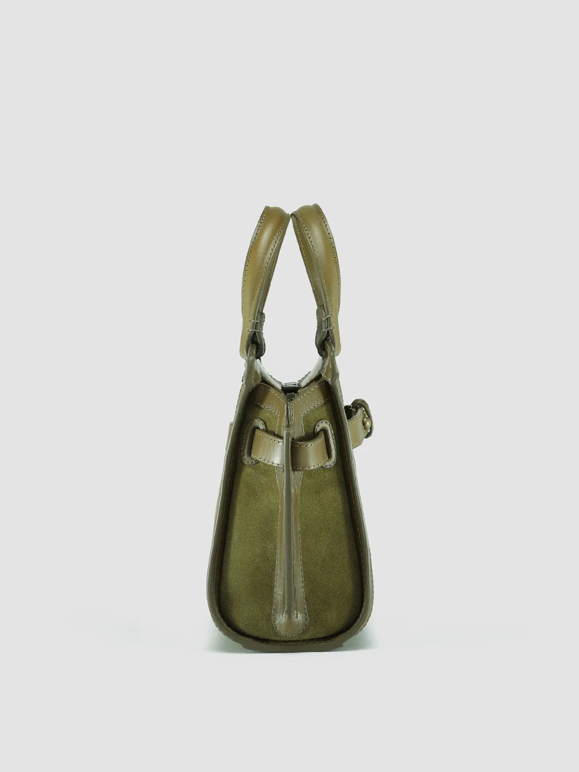 SADDLE 009 - Green Suede Handle Bag