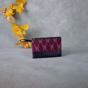 Sarus Crane Classic Purse Deep Maroon Colour.