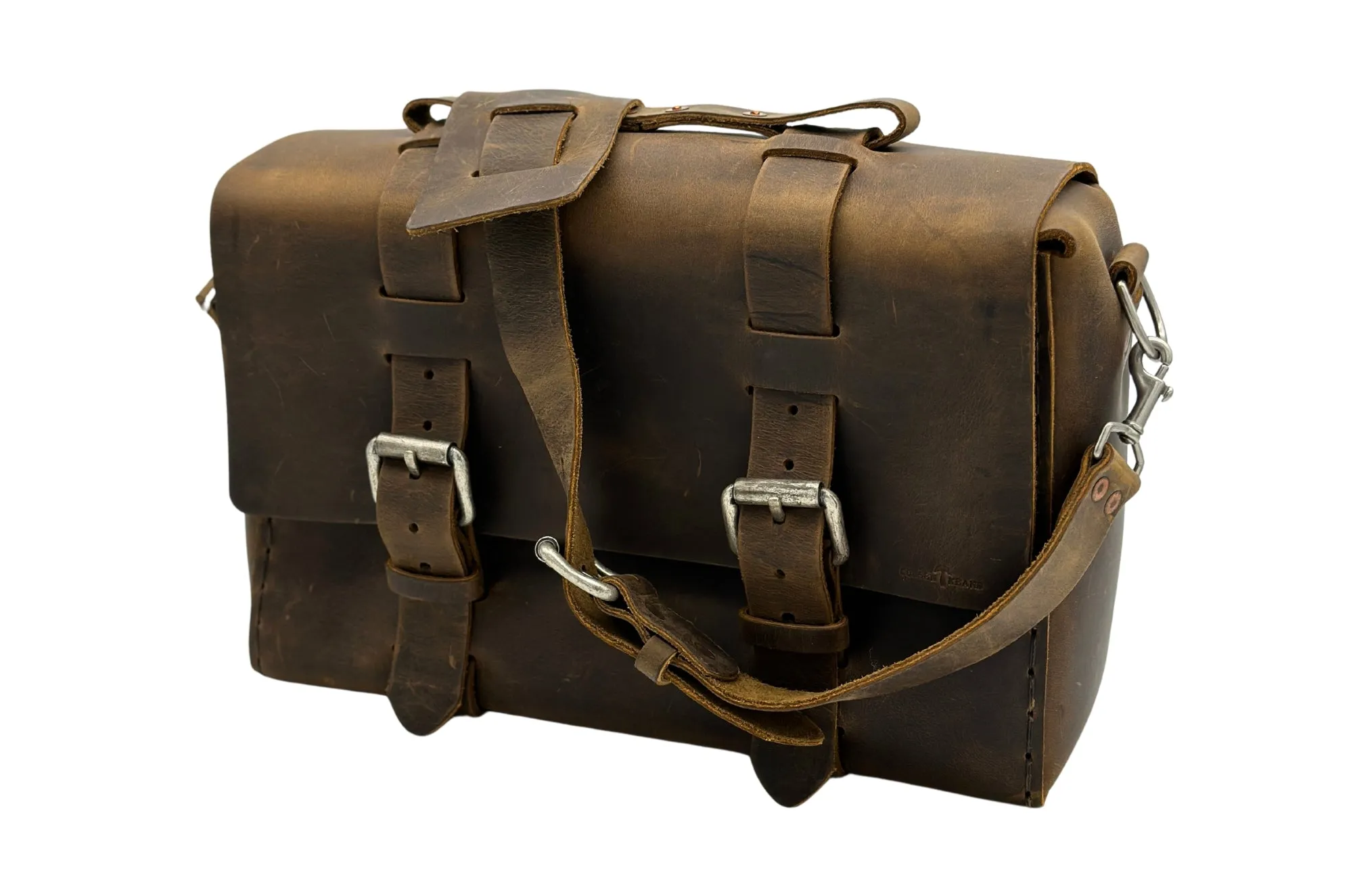 Seasoned No. 4313 - Minimalist Large Leather Satchel in Crazy Horse