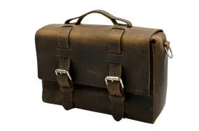 Seasoned No. 4313 - Minimalist Large Leather Satchel in Crazy Horse