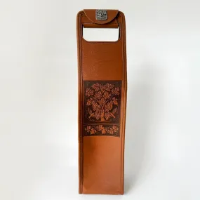 SECOND, Grapevine Wine Bottle Bag in Saddle