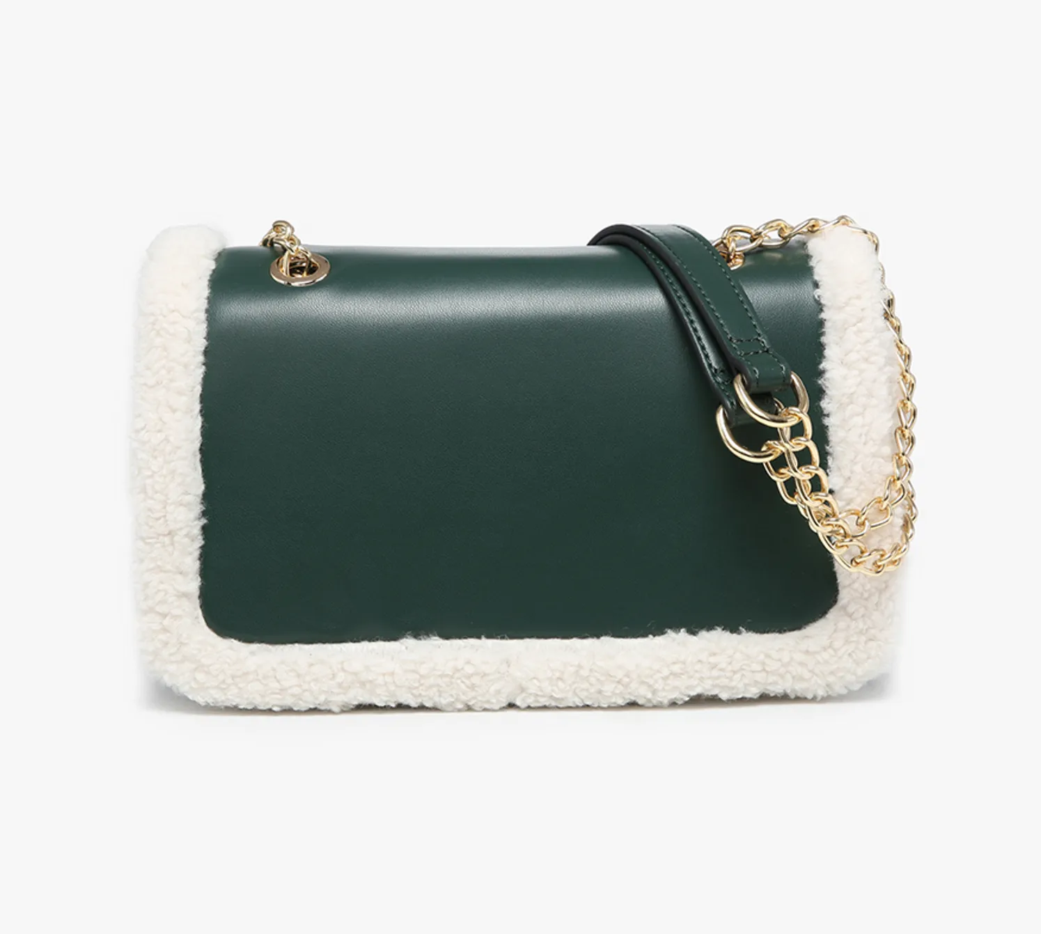 Sherpa trimmed crossbody