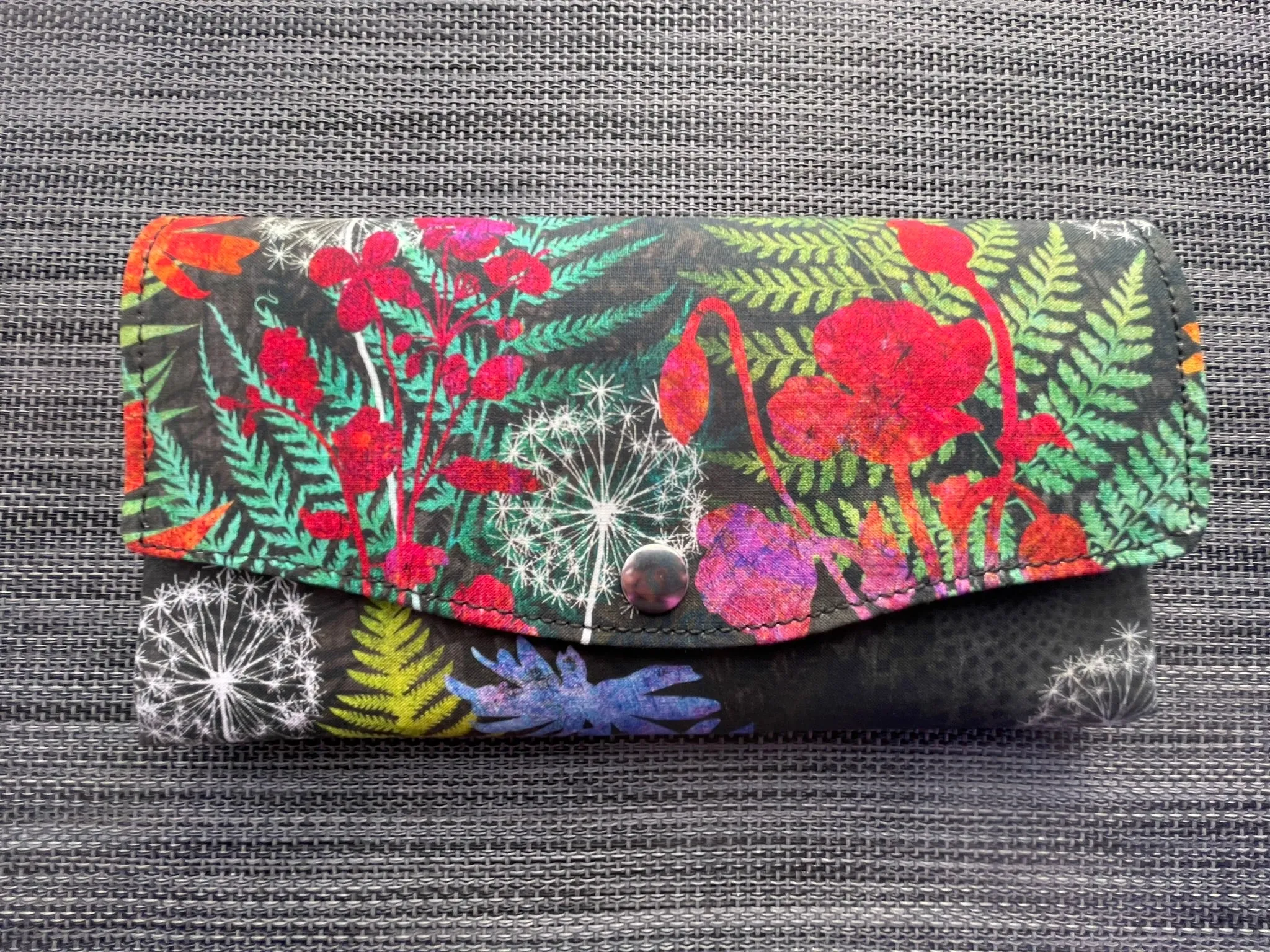 Slim Large Wallet - Light Weight -  Night FernTastic Fabric