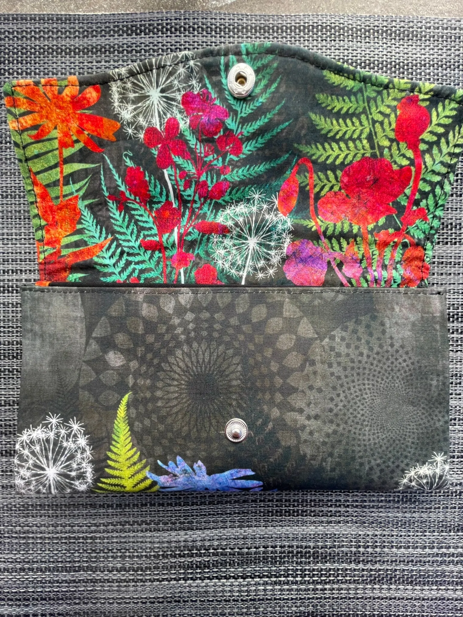 Slim Large Wallet - Light Weight -  Night FernTastic Fabric