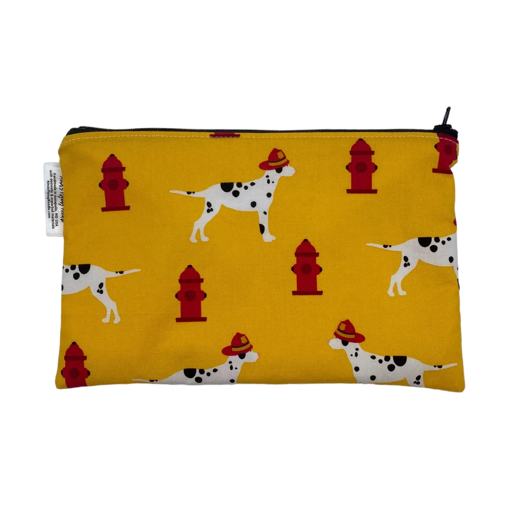 Snack Sized Reusable Zippered Bag Dog Dalmatian Fire Dog