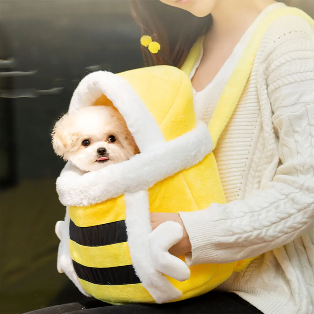 Soft Plush Bee Style Warm Breathable Dog & Cat Carrier Bag