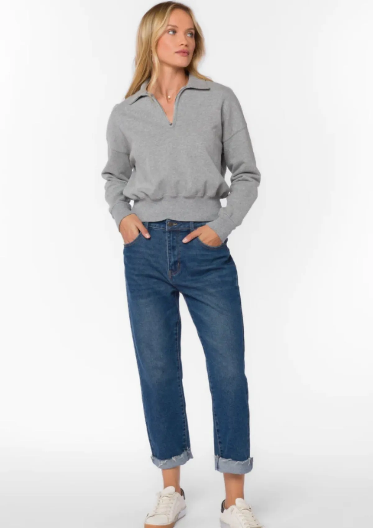 Stewart Long Sleeve Cropped Sweatshirt