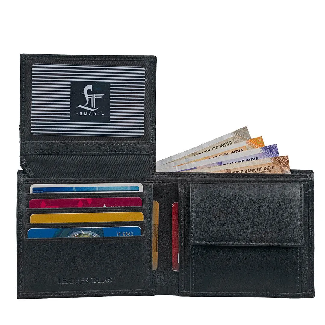 Streaks III Gents Genuine Leather Wallet for Men | Color: Brown & Black