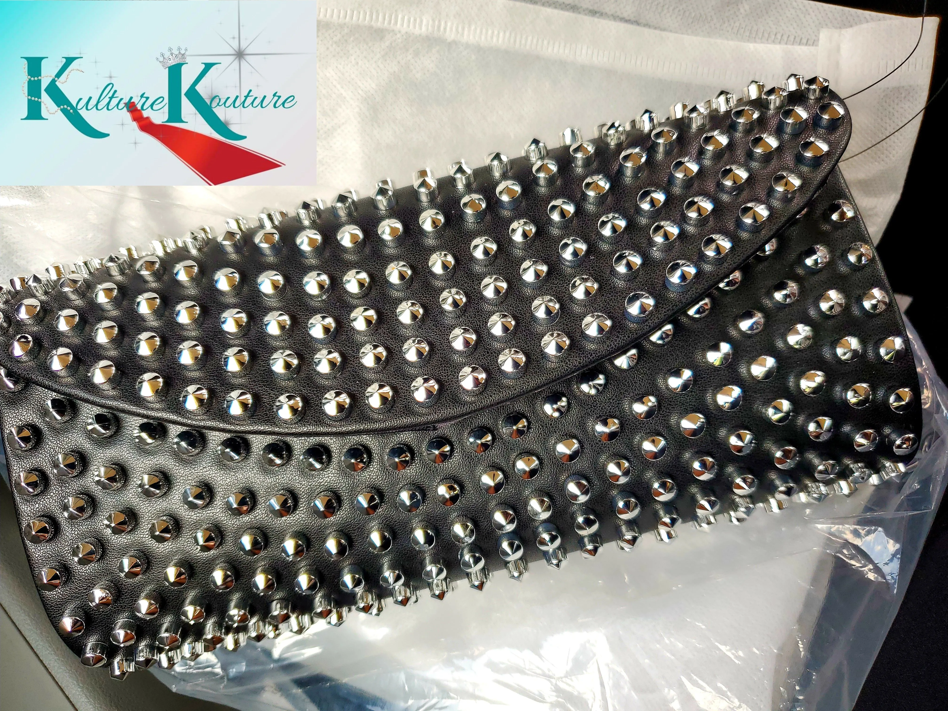 Studded Clutch BLACK & WHITE INSTOCK