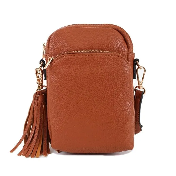 TB29220 Dual Compartment Crossbody w/ Tassel