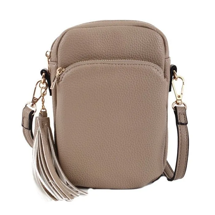 TB29220 Dual Compartment Crossbody w/ Tassel