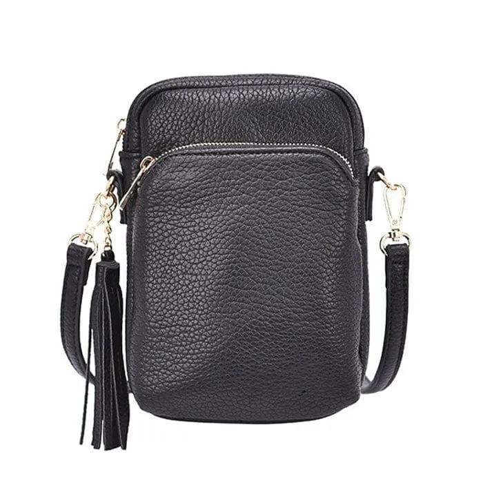 TB29220 Dual Compartment Crossbody w/ Tassel