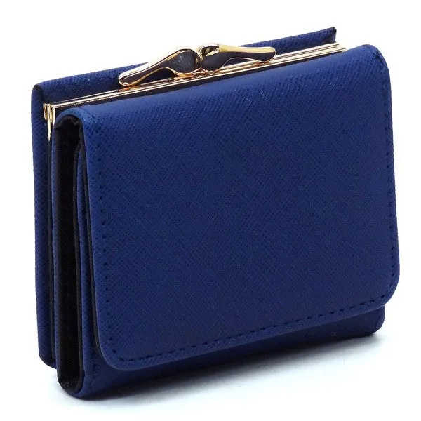 TEEK - Saffiano Kiss Lock Tri-fold Wallet