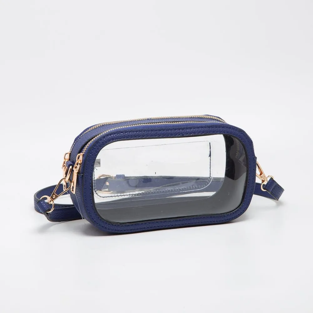 TG10552 Double Zipper Oval Clear Game Day/Stadium Bag