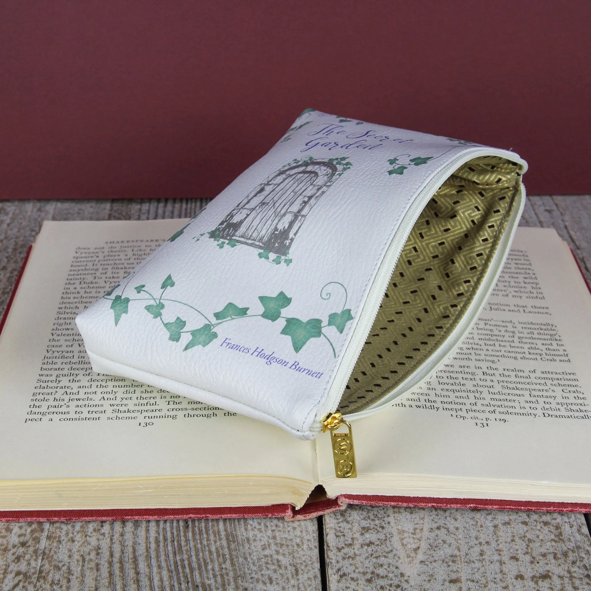 The Secret Garden Grey Book Pouch Purse Clutch