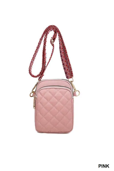 Tori Quilted Crossbody Messenger Bag w/ Guitar Strap