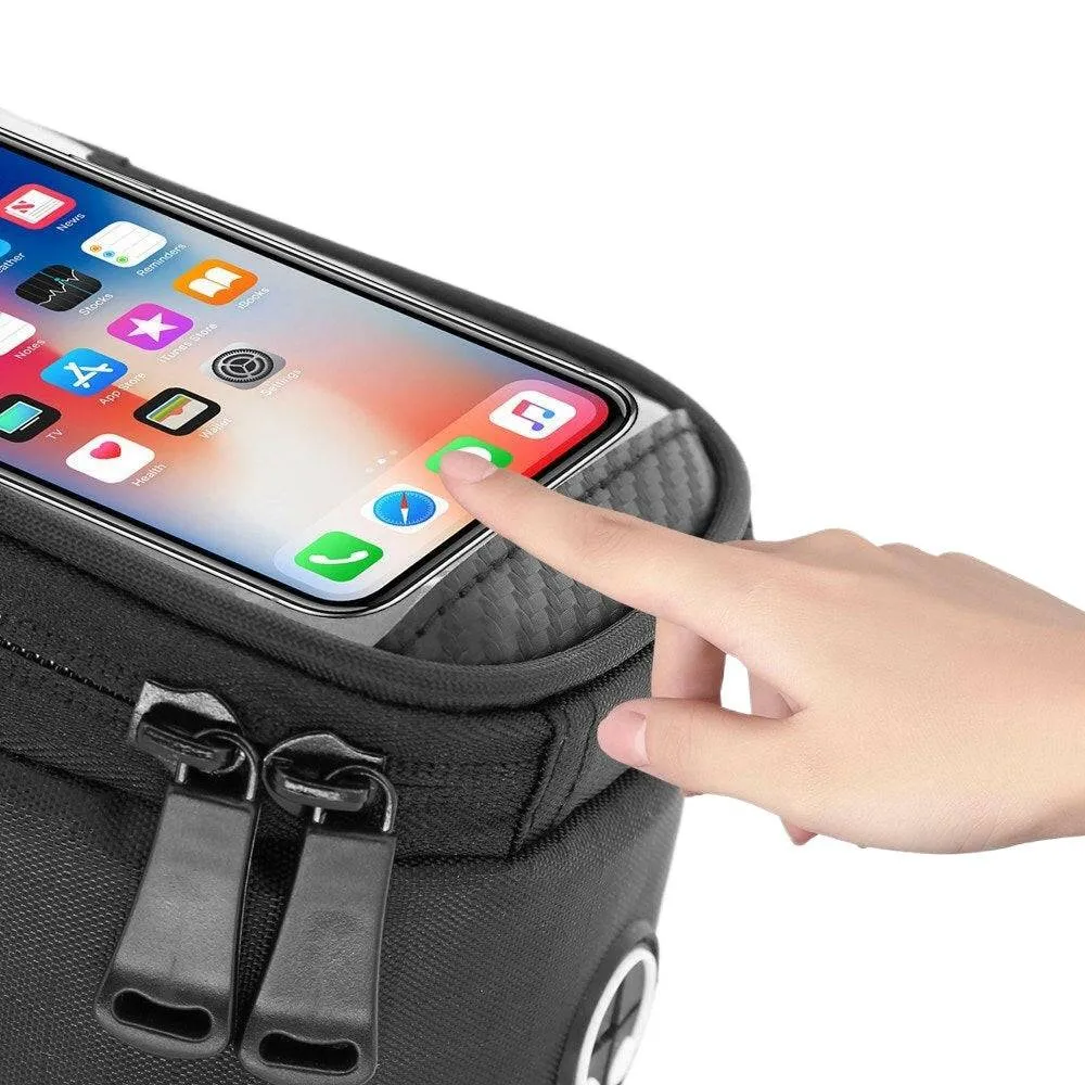 Touch Screen Waterproof Front Frame Top Tube Bicycle Pouch Hard Shell Large Capacity Cycling Front Storage Bag