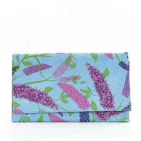 Travel Document Wallet by Eco Chic Waterproof & Durable Fabric Buddleia Design - Blue