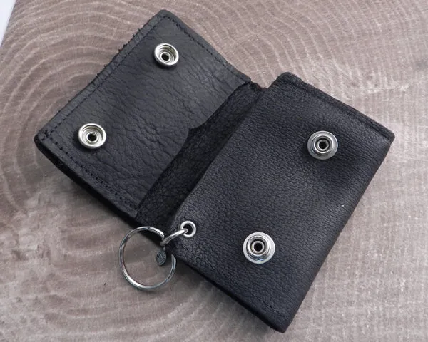 Trifold Wallet Black Leather Soft