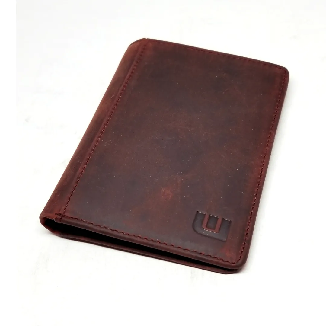 Vertical Style RFID Bifold in Crazy Horse Leather - Vertex