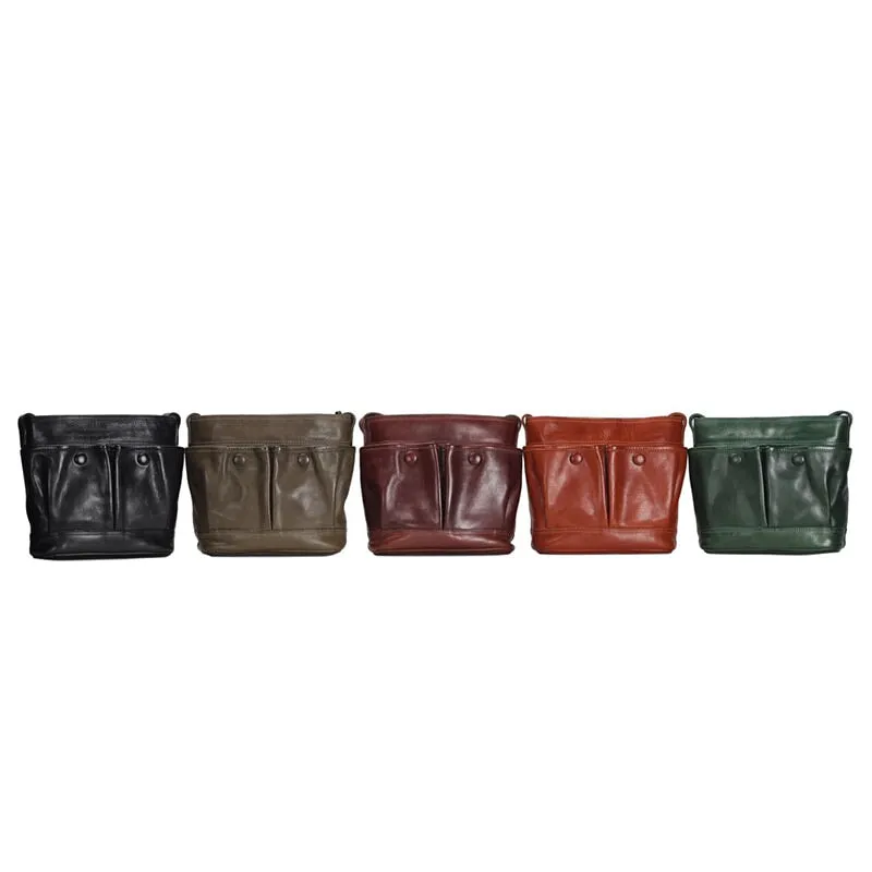 Vintage Casual Vegetable Tanned Leather Tofu Women's Bag