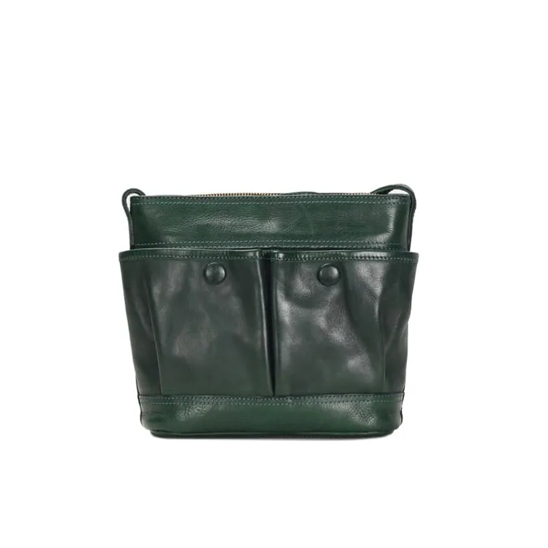 Vintage Casual Vegetable Tanned Leather Tofu Women's Bag