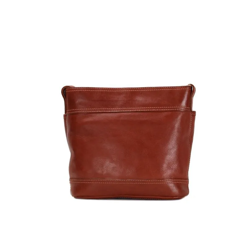 Vintage Casual Vegetable Tanned Leather Tofu Women's Bag