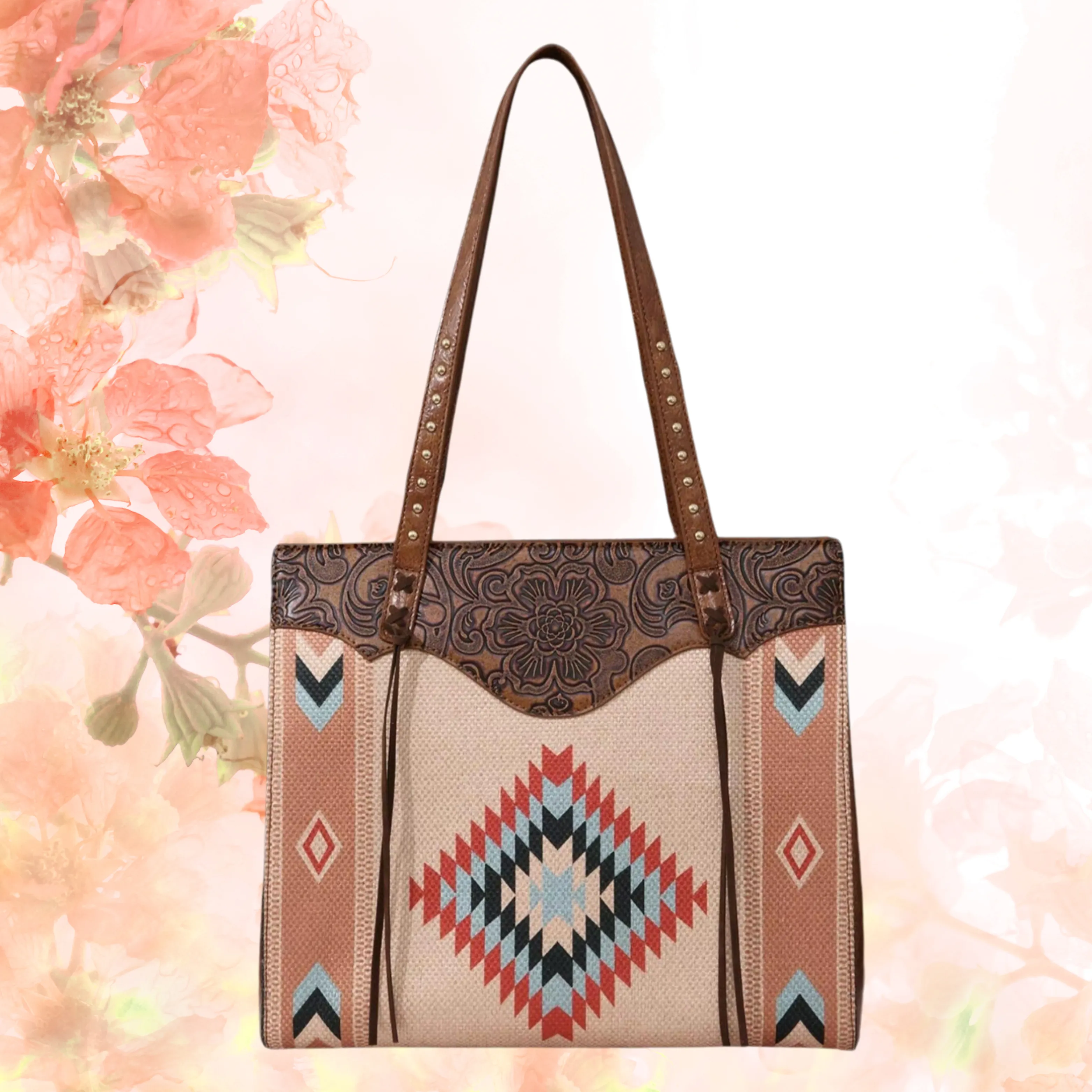 Western Tassel Tote Bag at Bling & Bloom's Boutique | Apricot Colored Southwest Purse