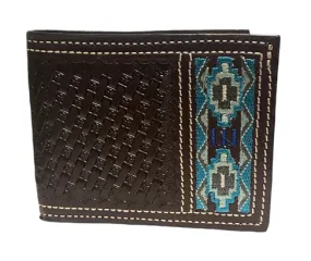 WH-212B - Ranger Belt Co. Aztec Woven Bi-Fold Wallet