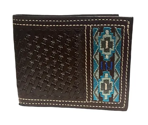 WH-212B - Ranger Belt Co. Aztec Woven Bi-Fold Wallet