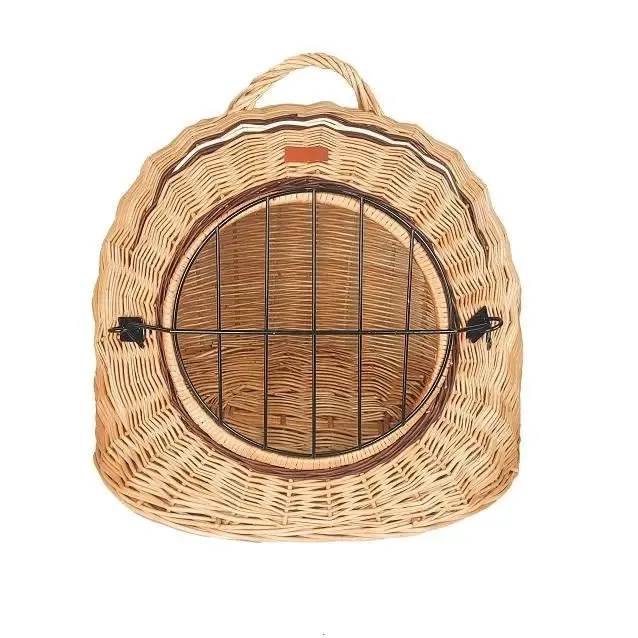 Wicker cat carrier in NATURAL color