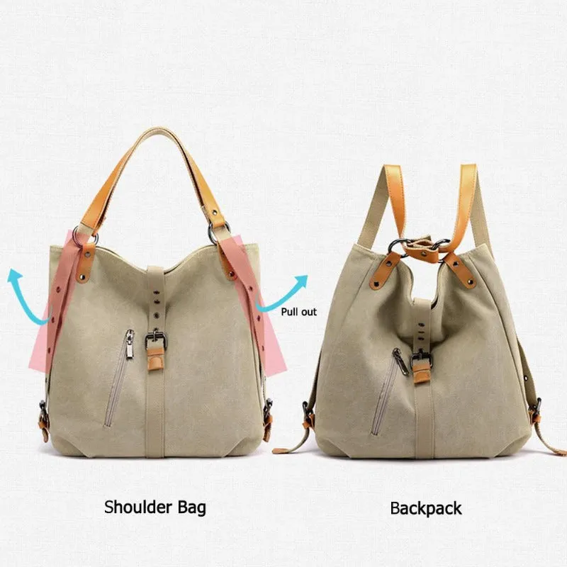 Women's Soft Canvas Multi-Functional Crossbody Bag