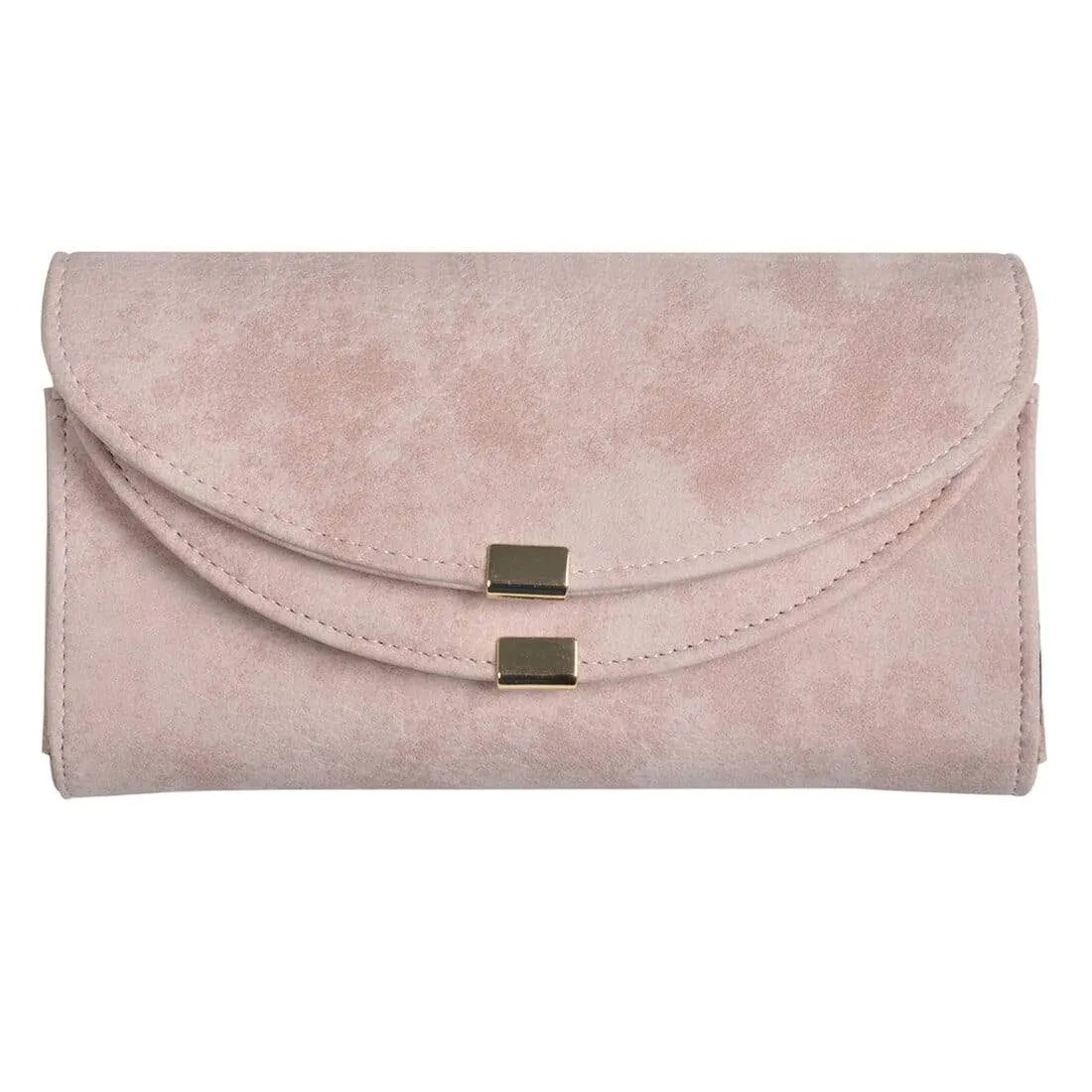 Womens Sophia Suedette Long Stud Purse - Natural Blue Pink